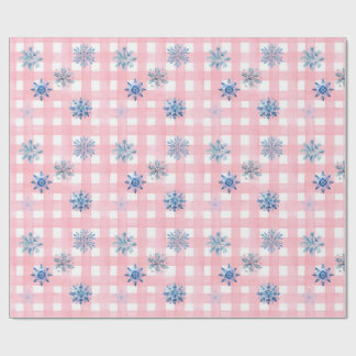 Pink Plaid Snowflake Presentpapper