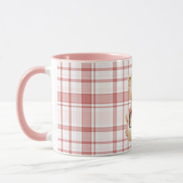 Pink Plaid Stripes Cat Mugg