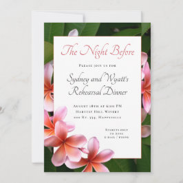 Pink Plumeria Wedding Rehearsal Dinner Inbjudningar