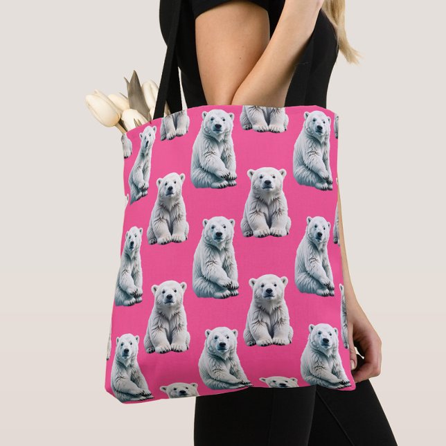 Pink Polar Bear Pattern Design  Tygkasse (Skapare uppladdad)