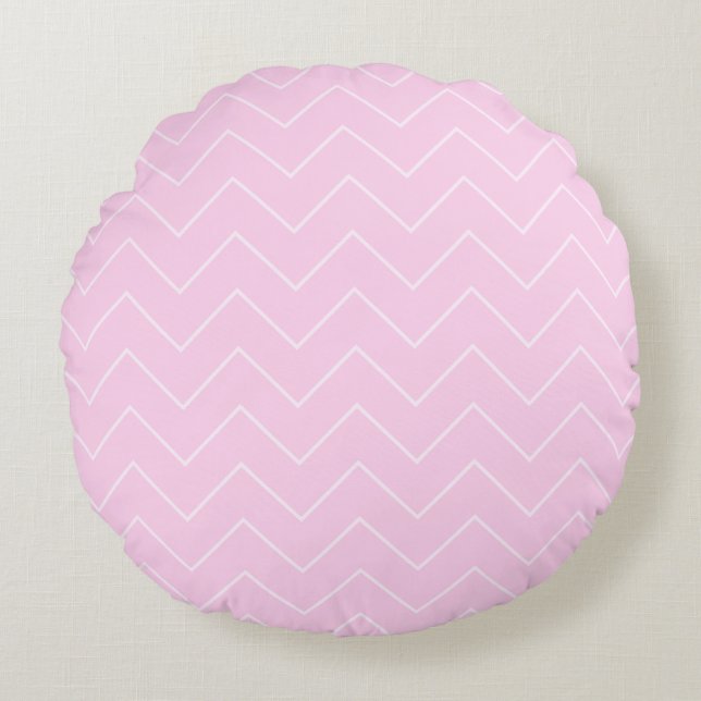 Pink Polka Dot Baby Girl Throw Pillow - Round Rund Kudde (Framsidan)