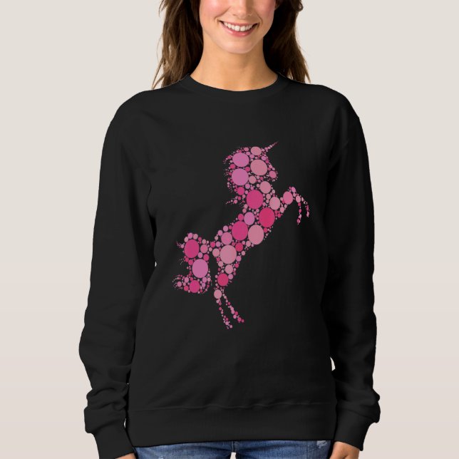 Pink Polka Dot Unicorn International Dot Day T Shirt (Framsida)