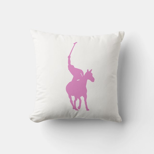 Pink Polo Player Pillow Kudde (Framsida)