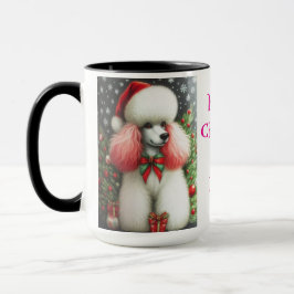 Pink Poodle Christmas Coffee Mug Mugg