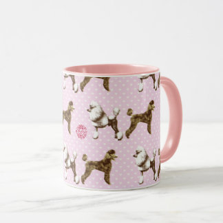 pink poodle design   mugg