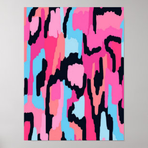 Pink Pop Abstrakt Poster