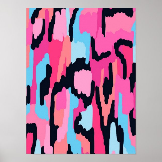 Pink Pop Abstrakt  Poster (Framsidan)