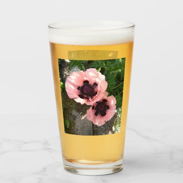 Pink Poppy Flower Glass Glaskopp (Framsida fylld)