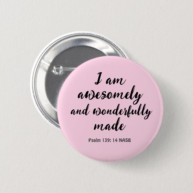 Pink Positive Biblical Affirmation Knapp (Framsida & baksida)