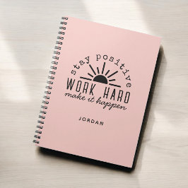 Pink Positive Motivational Mantra with Any Name Anteckningsbok
