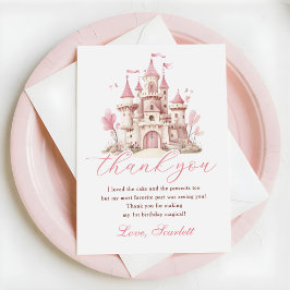 Pink Princess Castle Girl's Birthday Party Tack Kort