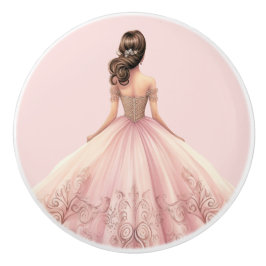 Pink Princess Girl's Girly Ceramic Knob Knopp