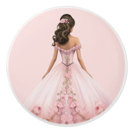 Pink Princess Girl's Girly Ceramic Knob Knopp