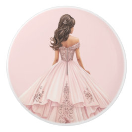 Pink Princess Girl's Girly Ceramic Knob Knopp
