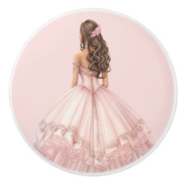 Pink Princess Girl's Girly Ceramic Knob Knopp