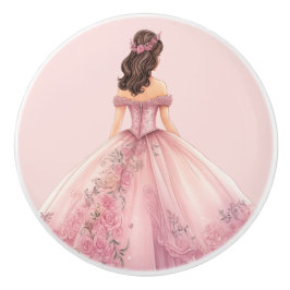 Pink Princess Girl's Girly Ceramic Knob Knopp