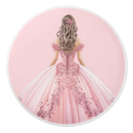 Pink Princess Girl's Girly Ceramic Knob Knopp
