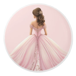Pink Princess Girl's Girly Ceramic Knob Knopp
