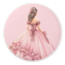 Pink Princess Girl's Girly Ceramic Knob Knopp