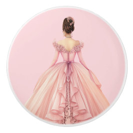Pink Princess Girl's Girly Ceramic Knob Knopp