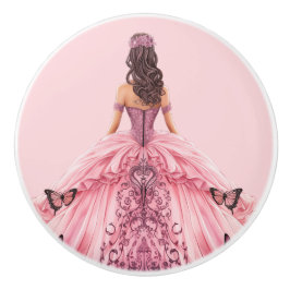 Pink Princess Girl's Girly Ceramic Knob Knopp