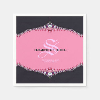 Pink Princess Lace Special Day Engagement Wedding Pappersservett