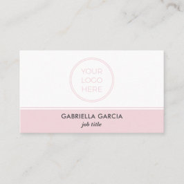 Pink Professional Simple Logo QR Code Visitkort