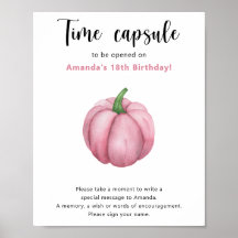 Pink Pumpkin Time Capsule 1:a födelsedagen