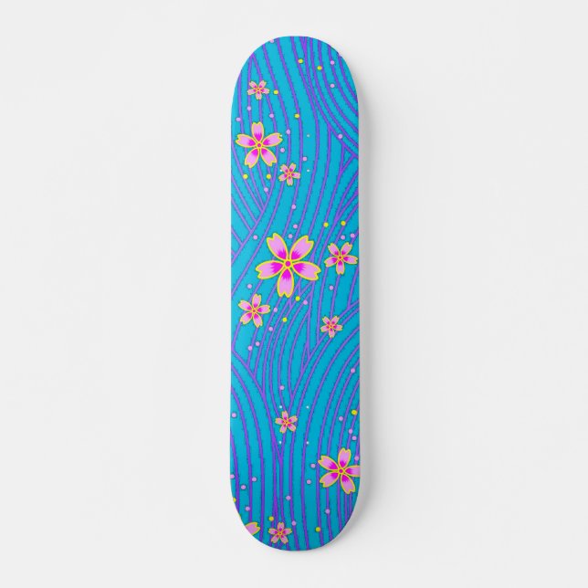pink purple and blue mini skateboard bräda 18,5 cm (Framsida)