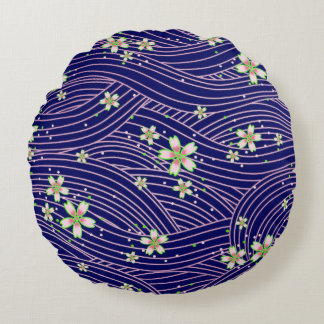 pink purple and blue rund kudde