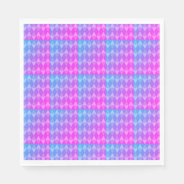 Pink, Purple, Blue Diamond Pattern Pappersservett (Framsidan)