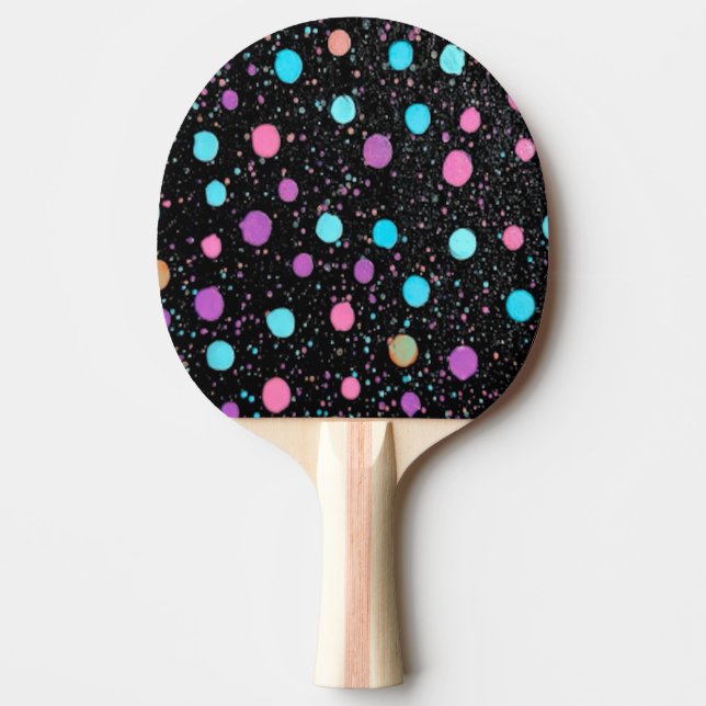 Pink Purple Blue Polka Dots pattern Design Pingisracket (Framsidan)