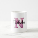 Pink Purple Cozy Letter N Name  Kaffemugg<br><div class="desc">Pink Purple Cozy Letter N Name (change to names that start with letter N) print</div>