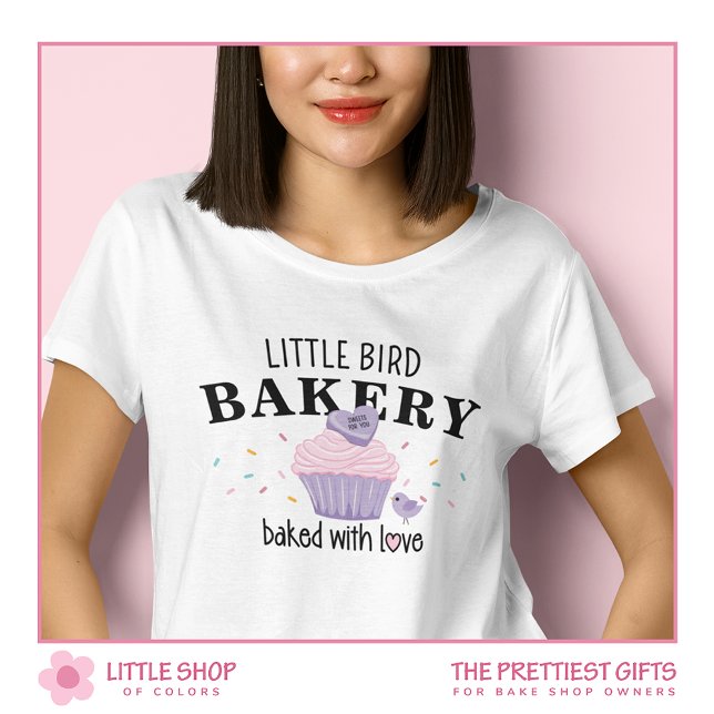 Pink Purple Cupcake Customizable Bakery T Shirt (Skapare uppladdad)