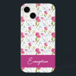 Pink Purple Custom Name Watercolor Wildflower<br><div class="desc">This boho wildflower pattern would look beautiful on your phone with your name or monogram. Pretty floral gift for Mother's Day. Matching gifts available.</div>