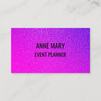 Pink Purple Glitter Event Wedding Planner Girly Visitkort