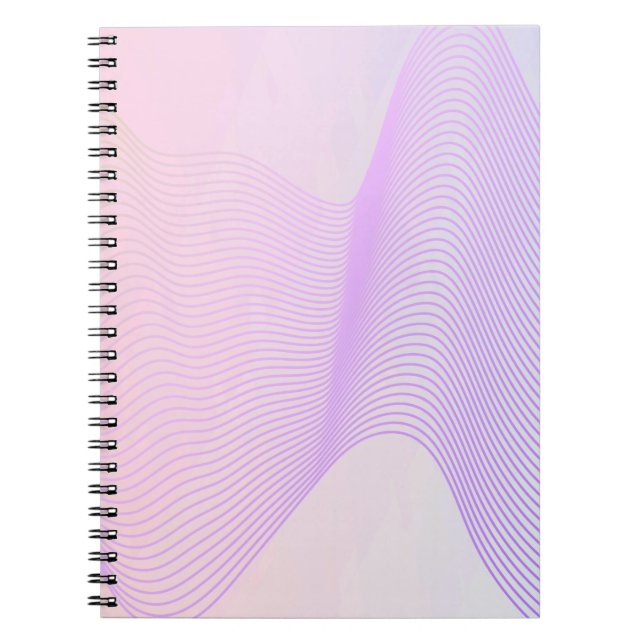 Pink & Purple Lined Waves Notebook Anteckningsbok (Framsidan)