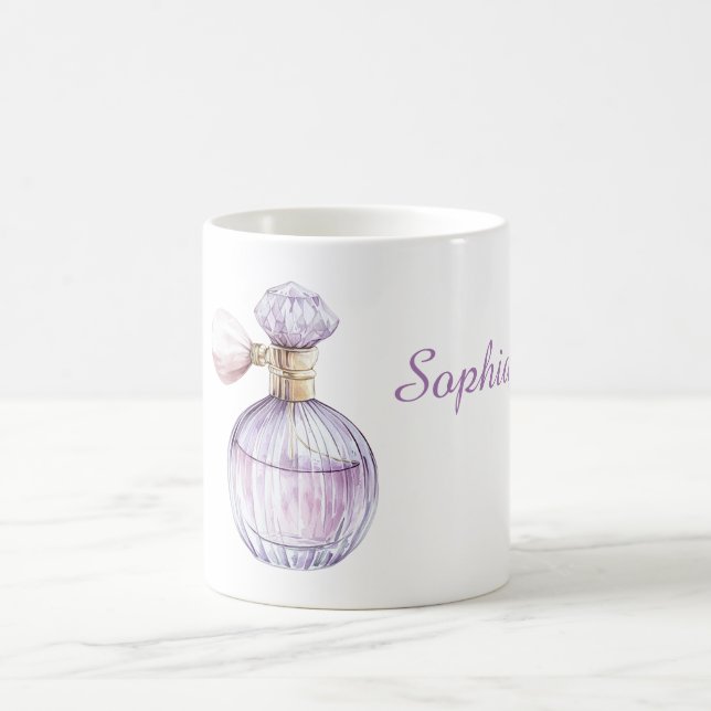 Pink Purple Perfume Bottle Kaffemugg (Center)