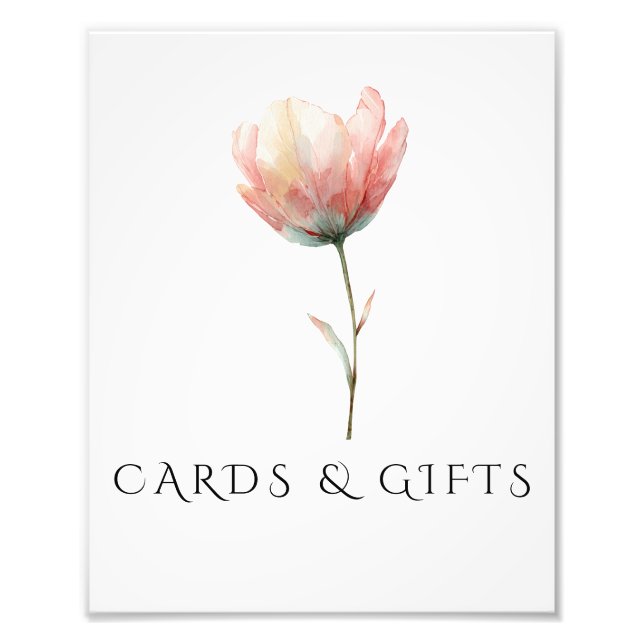 Pink Purple Tulip Elegant Cards & Gifts Sign Fototryck (Framsidan)