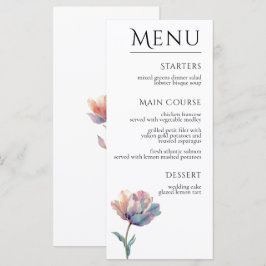 Pink Purple Tulip Elegant Floral Wedding  Meny
