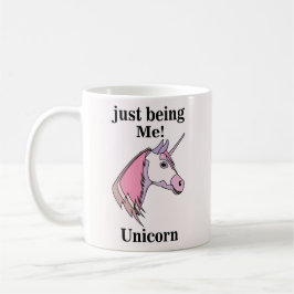 Pink Purple Unicorn Head Kaffemugg