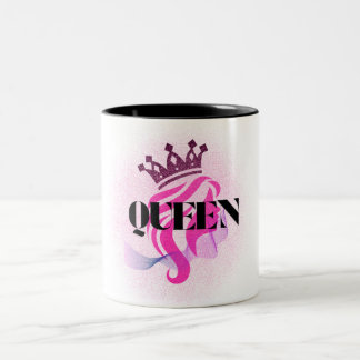 Pink Queen Crown Design – Confident Feminine Power Två-Tonad Mugg