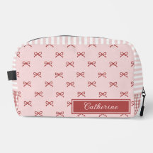 Pink & Red Bow Pattern Gingham Coquette Cosmetic