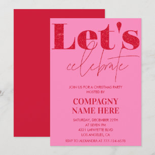 Pink Red Company Julfest  Låt oss fira Inbjudningar