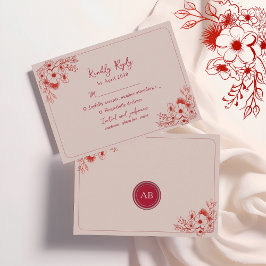 Pink Red Floral Elegant OSA Kort
