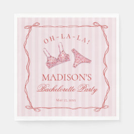 Pink & Red Heart Lingerie Bachelorette Panty Party Pappersservett