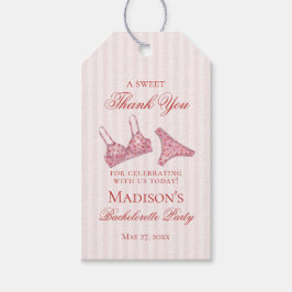 Pink & Red Heart Lingerie Bachelorette Party Favor Presentetikett
