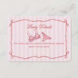Pink & Red Heart Lingerie Shower Details Tilläggskort