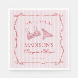 Pink & Red Heart Lingerie Shower Panty Party Pappersservett