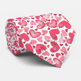 Pink Red Heart Pattern Valentine's Day Slips